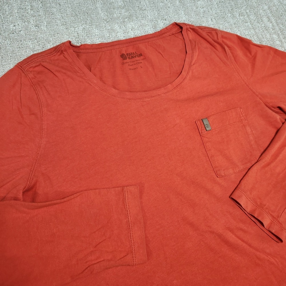 Fjallraven Shirt Women Small High Coast Lite Top Orange Hiking Outdoor Gorpcore